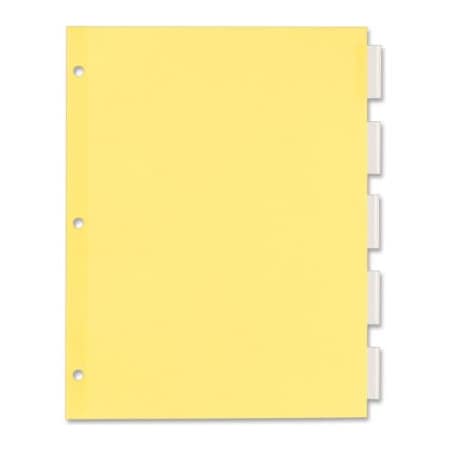Avery Dennison Avery Office Essentials Economy Insertable Tab Divider, 8.5"x11", 5 Tabs, Buff/Clear 11466